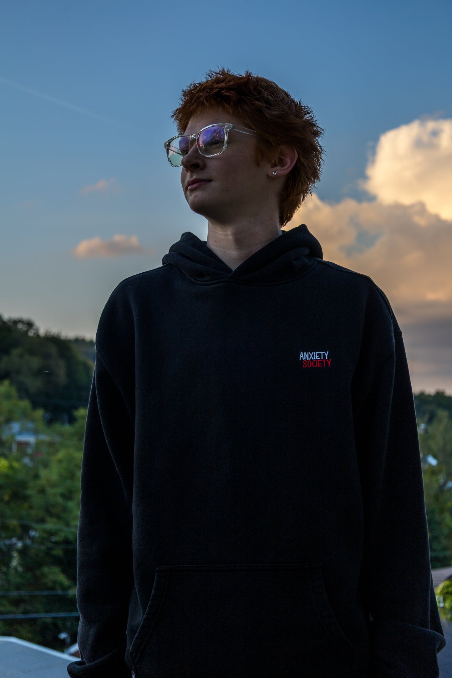 Anxiety Society™ Embroidered Unisex Oversized Hoodie