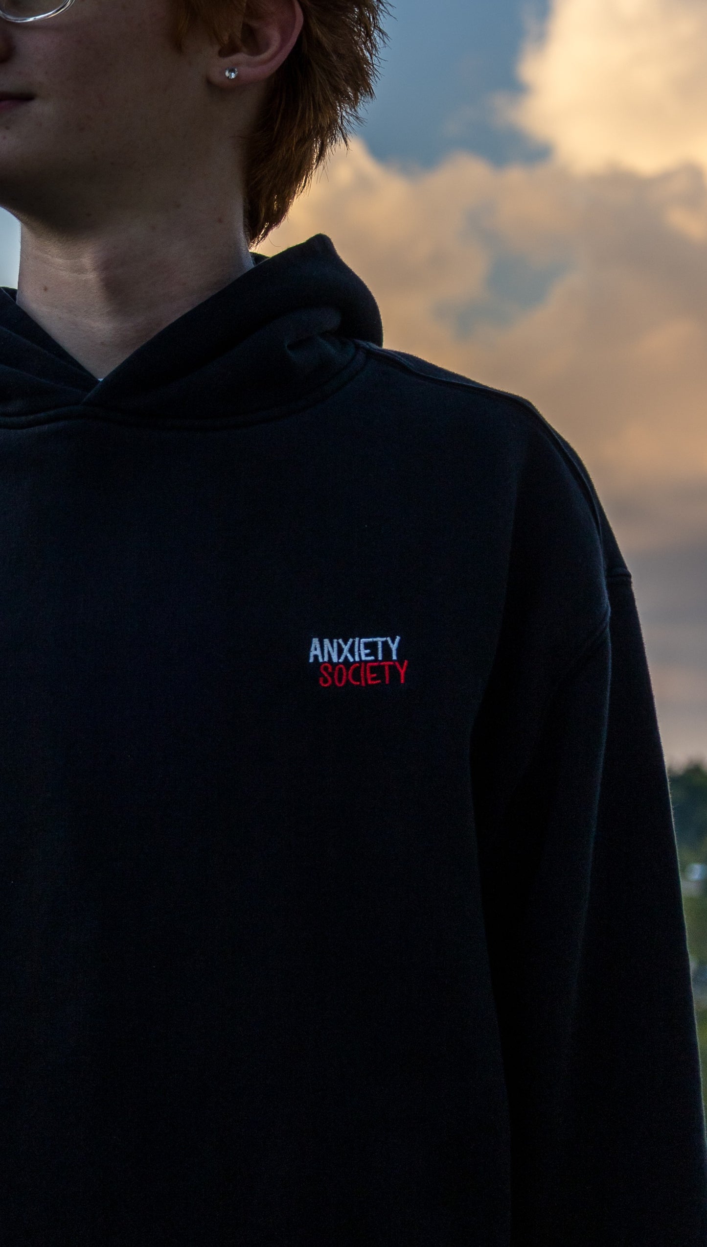 Anxiety Society™ Embroidered Unisex Oversized Hoodie