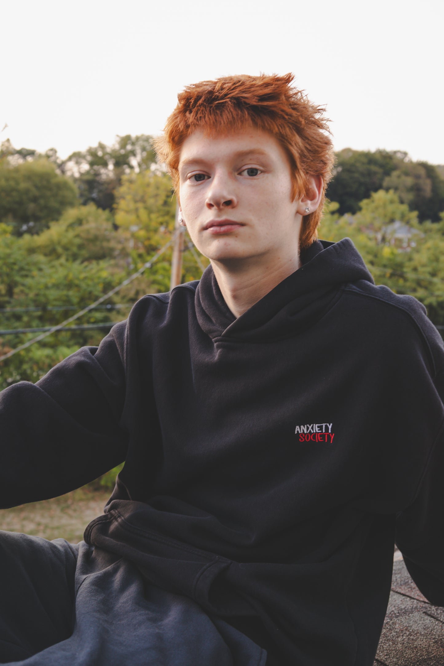Anxiety Society™ Embroidered Unisex Oversized Hoodie